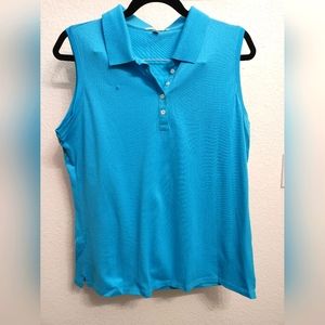 Turquoise Sleeveless Polo